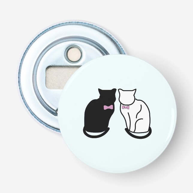 Black and White Cat Bottle Opener (Front)