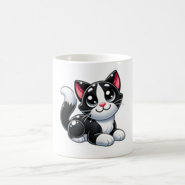 Black and White Cat Coffee Mug (Center)