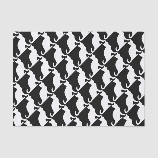 Black and white cat gift wrap tissue paper (Front)
