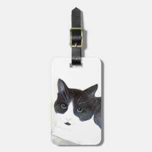 Black and White Cat Luggage Tag