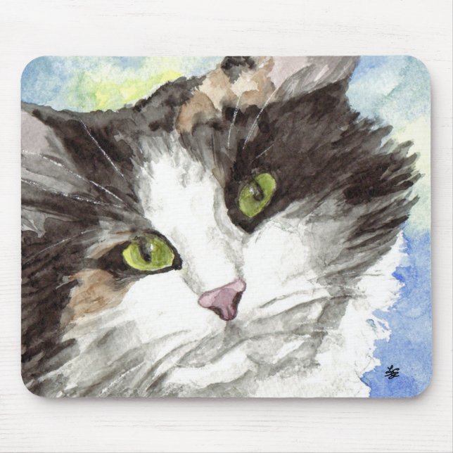 Black and White Cat Mouse Pad (Front)