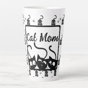 Black And White Cat Mum Latte Mug