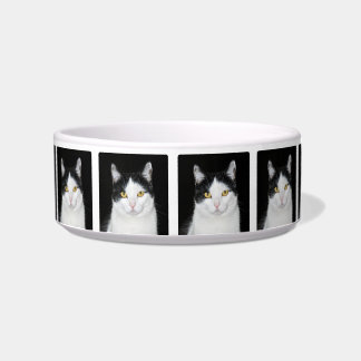 Black and White Cat Portrait Bowl
