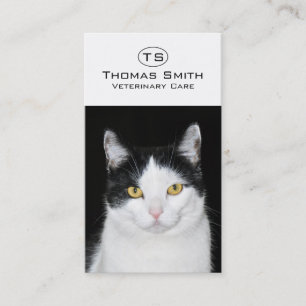 Black and White Cat Portrait Business Card