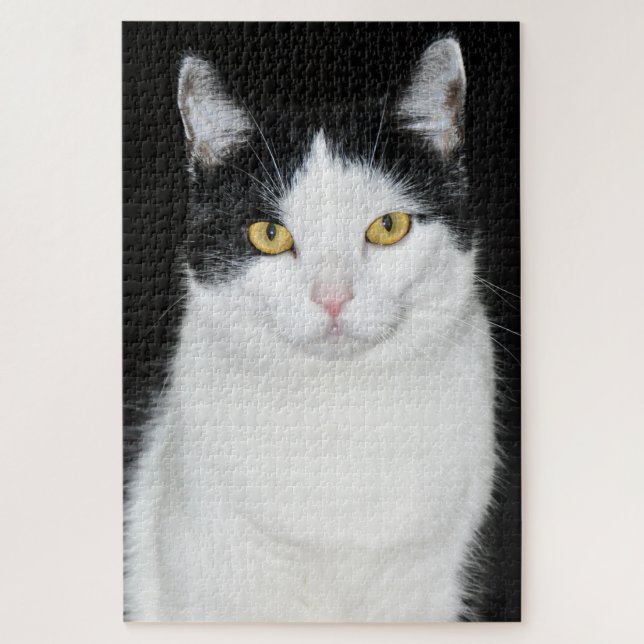 Black and White Cat Portrait Jigsaw Puzzle (Vertical)
