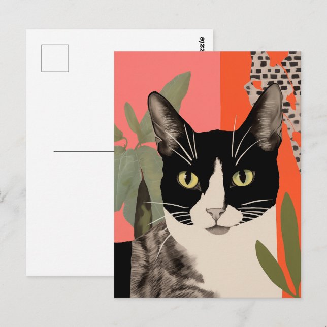 Black and White Cat Postcard (Front/Back)