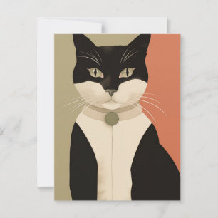 Black and White Cat Postcard