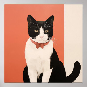 Black and White Cat Poster