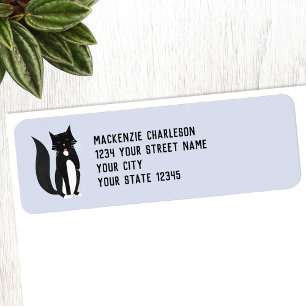 Black and White Cat Return Address