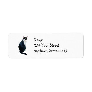 Black and White Cat Return Address Labels