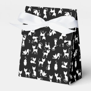 Black and White Cat Silhouette Favour Box