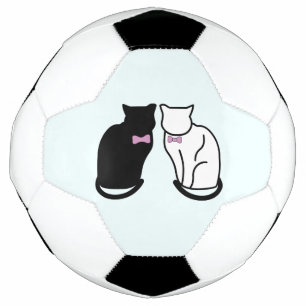 Black and White Cat Soccer Ball