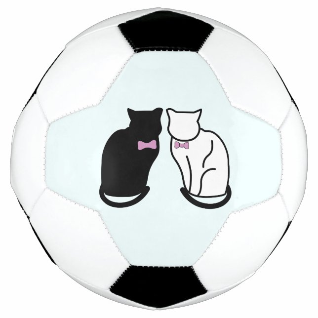 Black and White Cat Soccer Ball (Front)