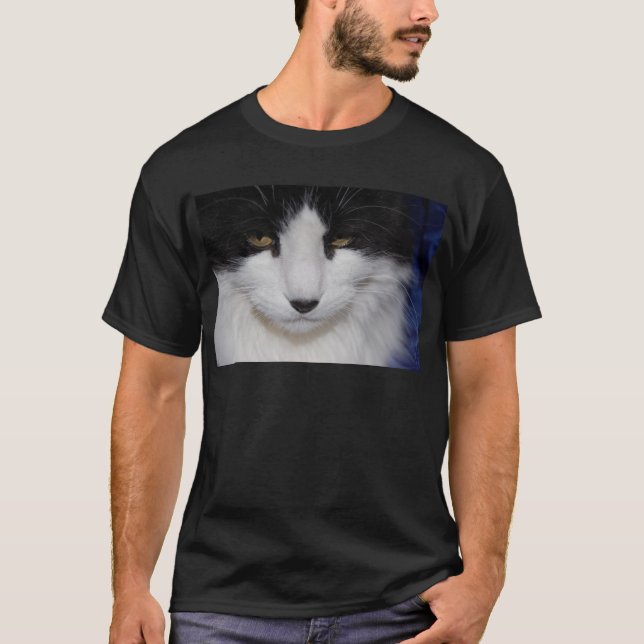 Black and White Cat T-Shirt (Front)