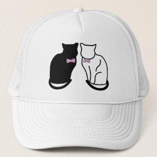 Black and White Cat Trucker Hat