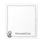 Black and White Cat with Paw Border