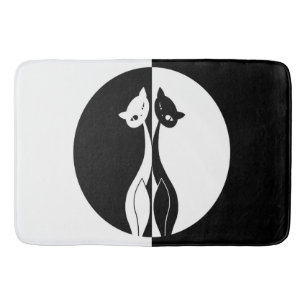 Black and White Cats Bath Mat