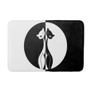 Black and White Cats Bath Mat