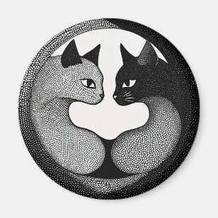 Black and white cats magnet