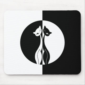 Black and White Cats Mouse Pad