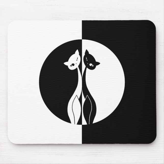 Black and White Cats Mouse Pad (Front)