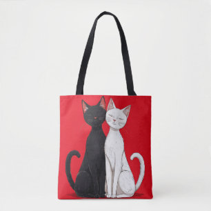 Black and white cats tote bag