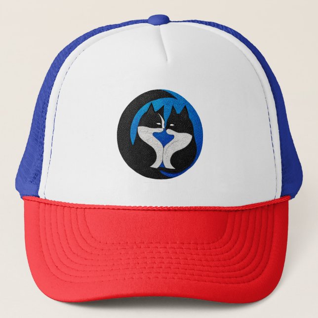 Black and white cats trucker hat (Front)