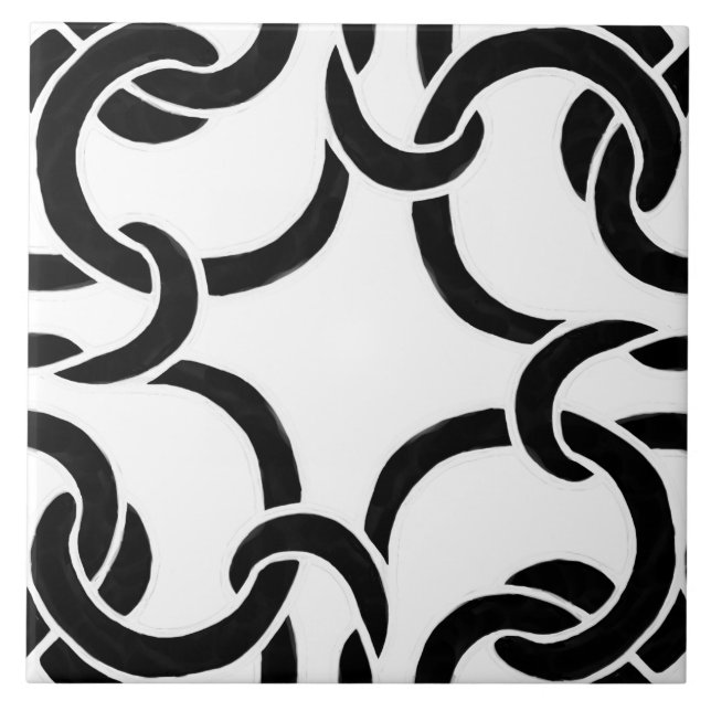  Black and White Celtic Knot Seamless Pattern Tile (Front)
