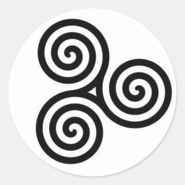 Black and White Celtic triple-circle sticker (Front)