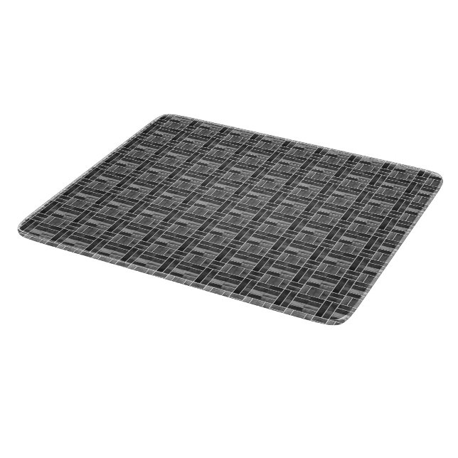 Black and white ceramic tiles effect cutting board (Corner)
