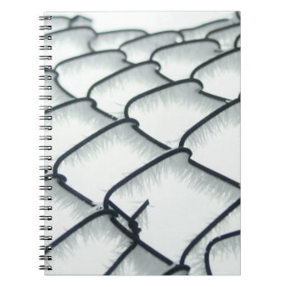 Black and white chain link fence notebook