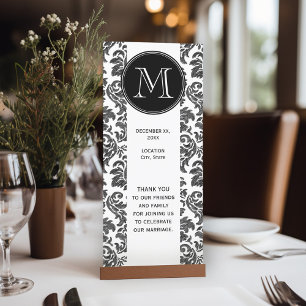 Black and White Chalkboard Damask Pattern Programme