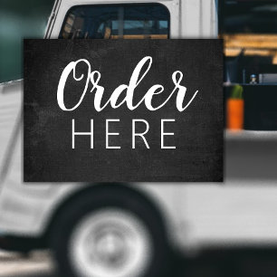 Black and White Chalkboard Food Truck Order Here