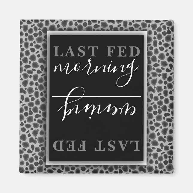 Black and White Chalkboard Pet Food Animal Print Magnet (Front)