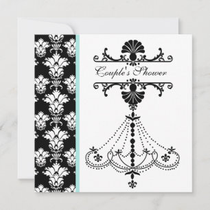 Black and White Chandelier  Couple's Shower Invite