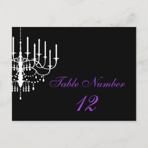 Black and White Chandelier Table Number Postcard