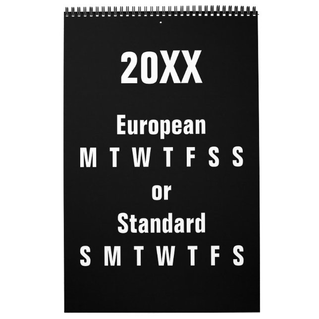 Black and White ~ Changeable Year Calendar (Cover)