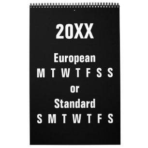 Black and White ~ Changeable Year Calendar