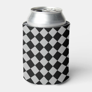 Black and White Check Can Cooler