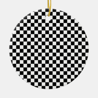 Black and White Check Christmas Ornament