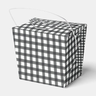 Black and White Check Gingham Take Out Favour Box