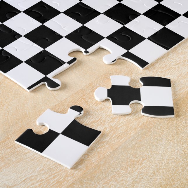 Black and White Check Jigsaw Puzzle (Side)