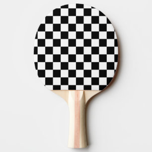 Black and White Check pattern Ping Pong Paddle
