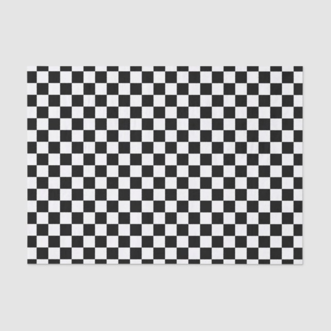 Black and White Check pattern Tissue Paper (Front)