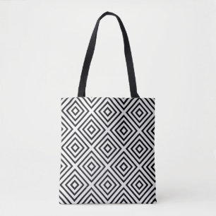 Black and white checked digital wallpaper tote bag