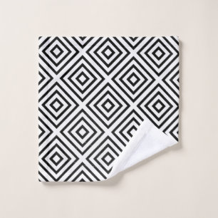 Black and white checked digital wallpaper wash cloth