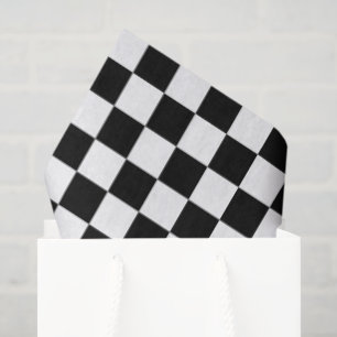 Black and White Checked Tissue Paper