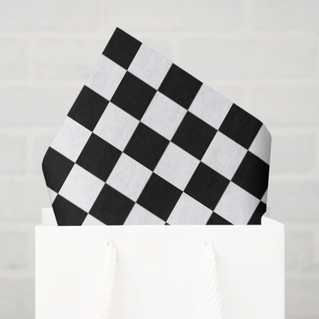 Black and White Checked Tissue Paper (Gift Bag)