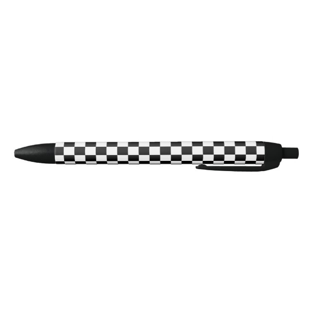 Black and White Checkerboard Black Ink Pen (Bottom)
