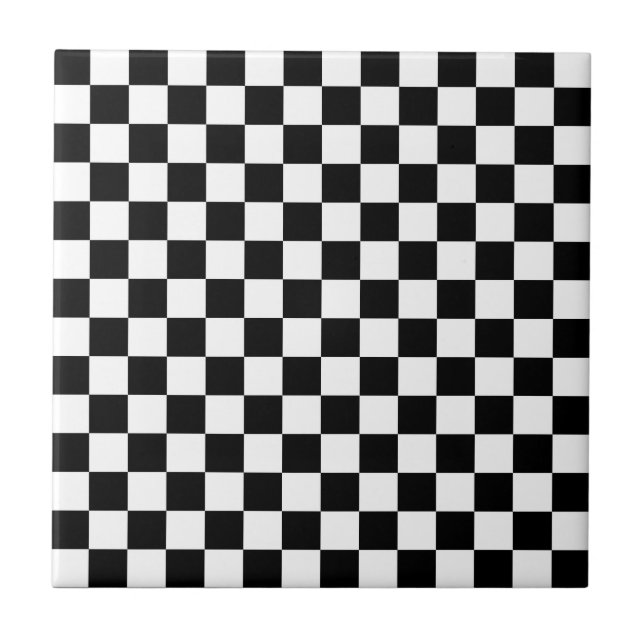 Black and white checkerboard pattern  tile (Front)